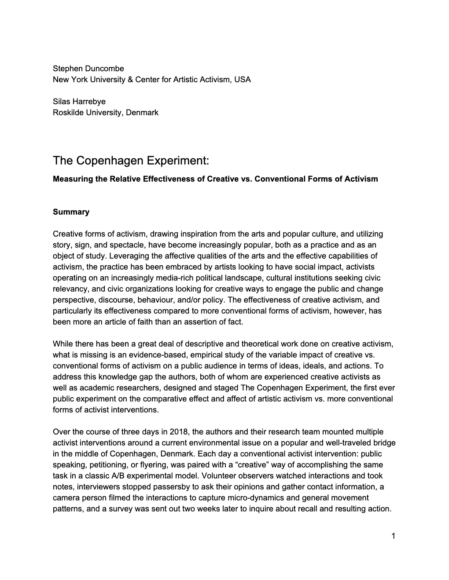 Copenhagen Exepriment Report